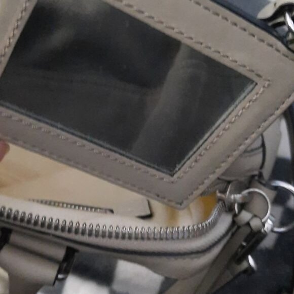 Rag & Bone Warm Grey Suede & Leather Small Flight Top Handle Crossbody Satchel - Picture 6 of 16